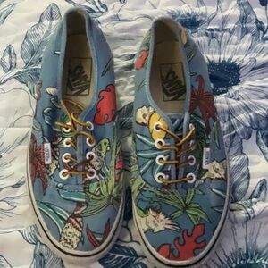 Vans Blue Tropical Print Shoes